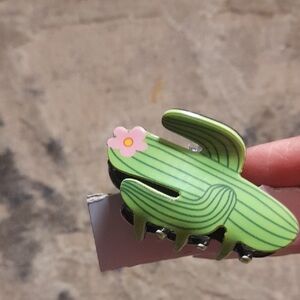 Green Cactus Hair Clip